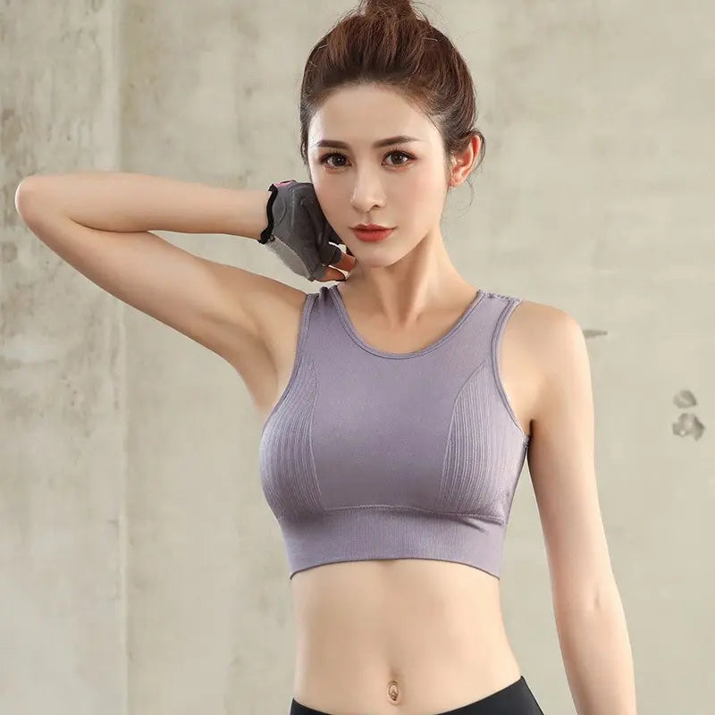 Women Hollow Out Sports Bras,Breathable Shockproof Athletic Gym Running Sports Bra To eprolo