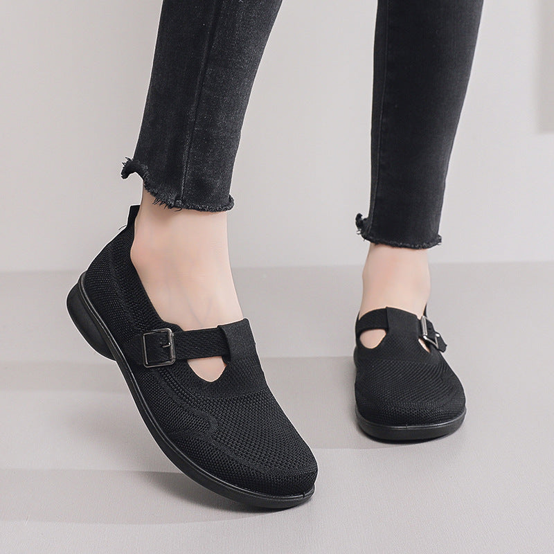 Spring  Old Beijing Cloth Shoes Breathable Middle-aged and Elderly Casual Shoes Mesh Anti-slip Soft Sole Slip-on eprolo