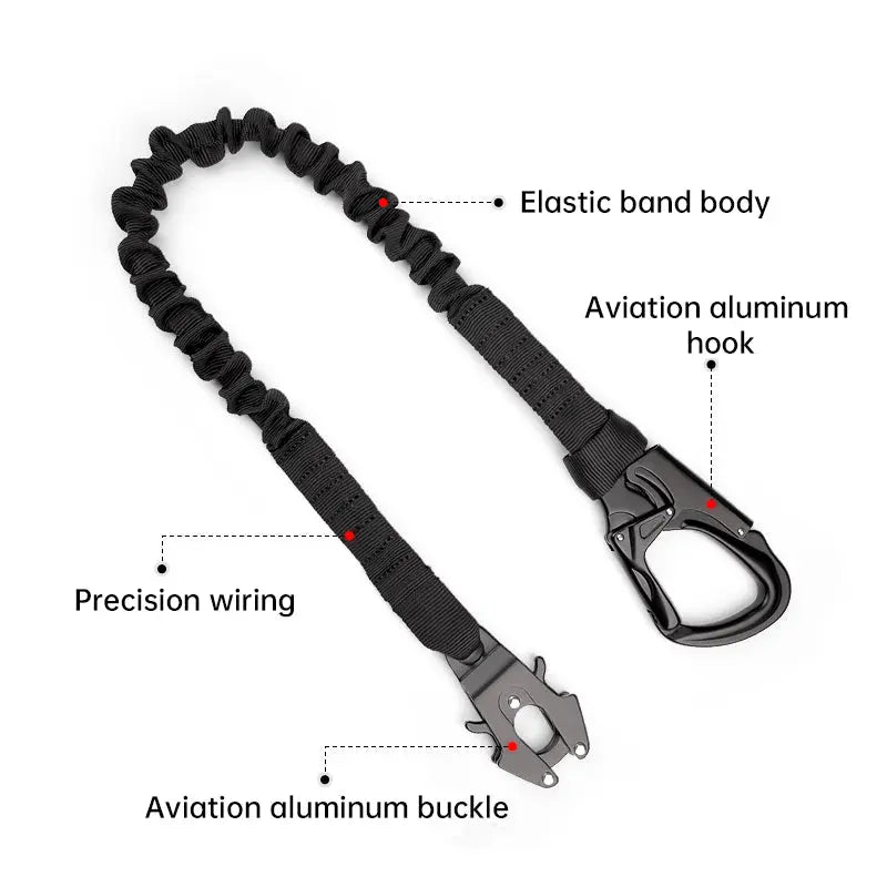 Tactical Bungee Cord - Quick-Release Climbing Buckle, Adjustable Safety Rope with Dual-End Hook for Secure Hanging eprolo