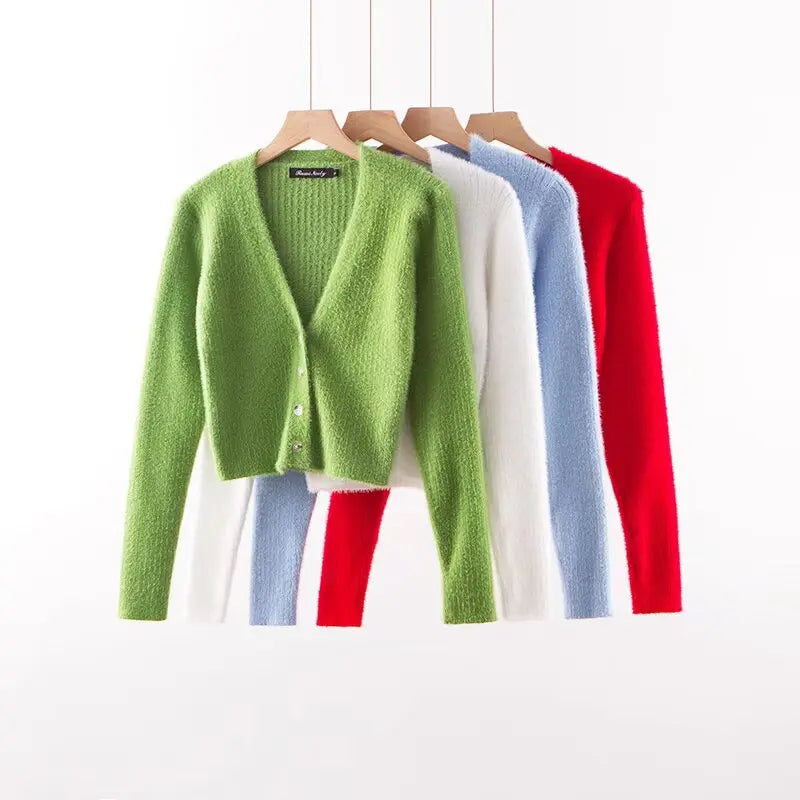 V-neck long sleeved cardigan sweater eprolo