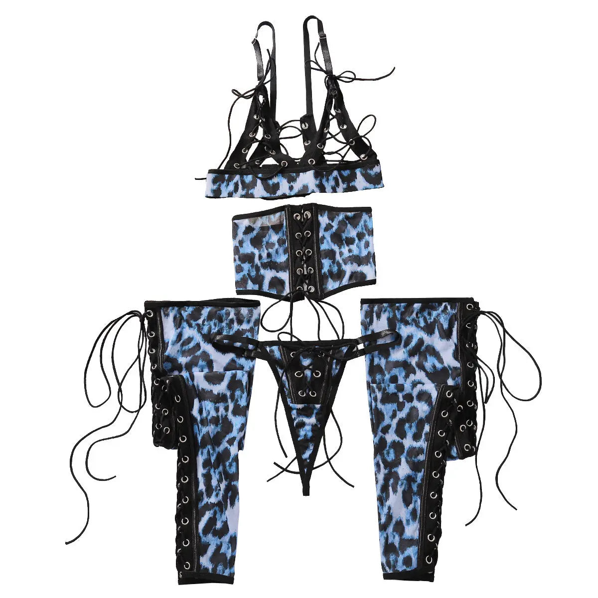 Sexy Strap Hollow Underwear Four Piece Set for Women eprolo