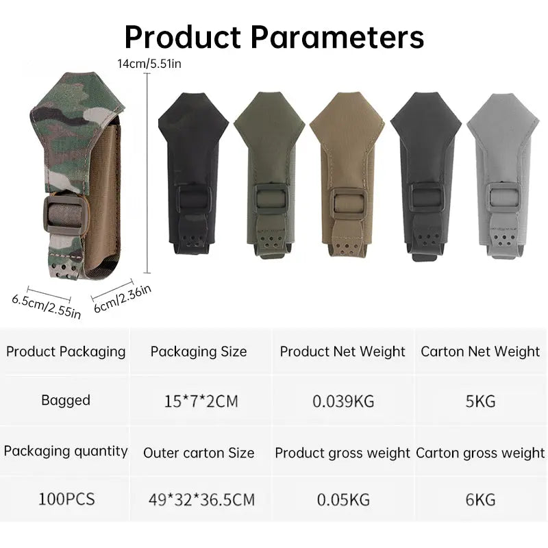 Tactical Smoke Grenade Pouch, MOLLE Bag with Elastic/Fixed Buckle, Outdoor Hunting Accessory, Airsoft Training Gear eprolo