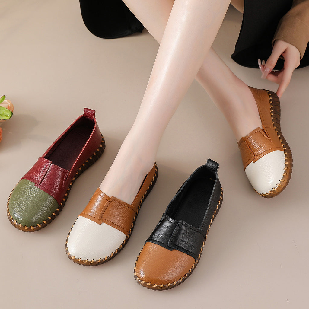 Leather soft sole one foot soft cowhide women's shoes comfortable single shoe eprolo