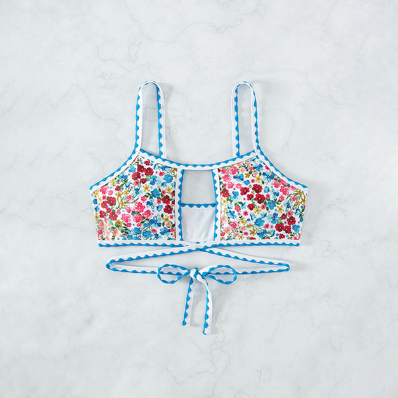 small floral print bikini with tie-back design eprolo