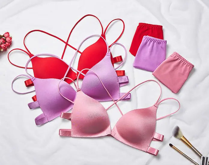 Fashion Floral Print Bra Front Buckle Underwear Seamless Cross Back Women Push Up Bras eprolo