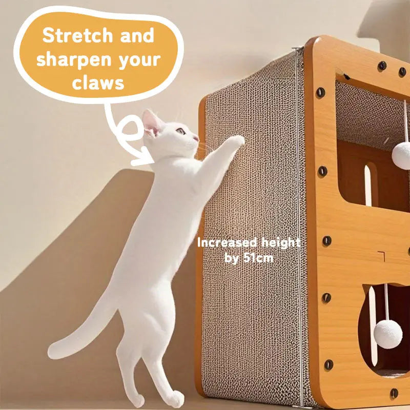 3-in-1 Cat House, Bed & Scratch Post - Multi-Layer Structure Made of Soft, Eco-Friendly Cardboard eprolo
