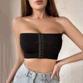 Large size underwear for women, buttoned tube top, ladies' bra, gathered, no steel ring, breast wrap, beautiful back eprolo