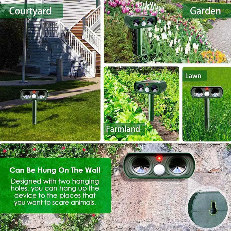 2025 Solar Animal Repeller - Rechargeable Infrared Repellent for Cats, Dogs, Gardens & Patios, I8W9 eprolo