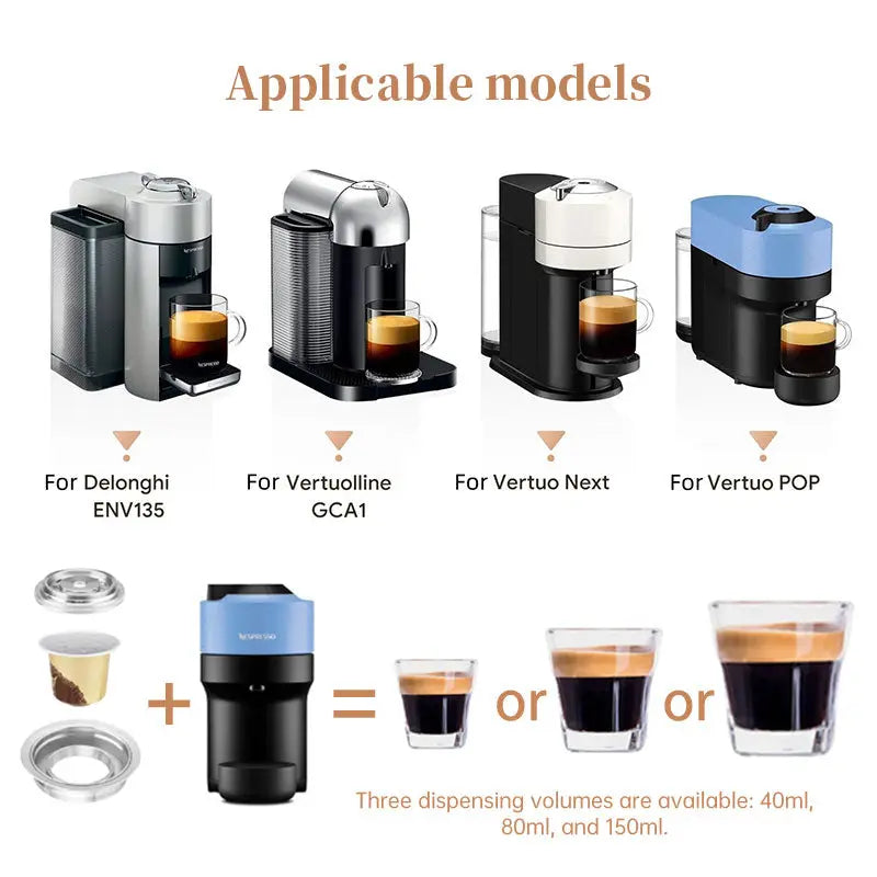Reusable Stainless Steel Coffee Capsule Converter for Vertuo Next Pop/Vertuoline Machines eprolo
