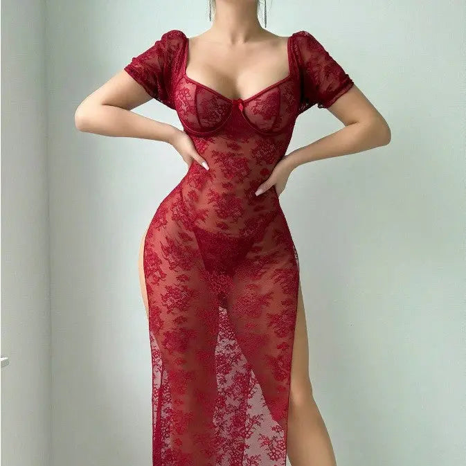 Sexy Perspective Lace Wrapped Hip Dress Passionate Sex Underwear for Women eprolo