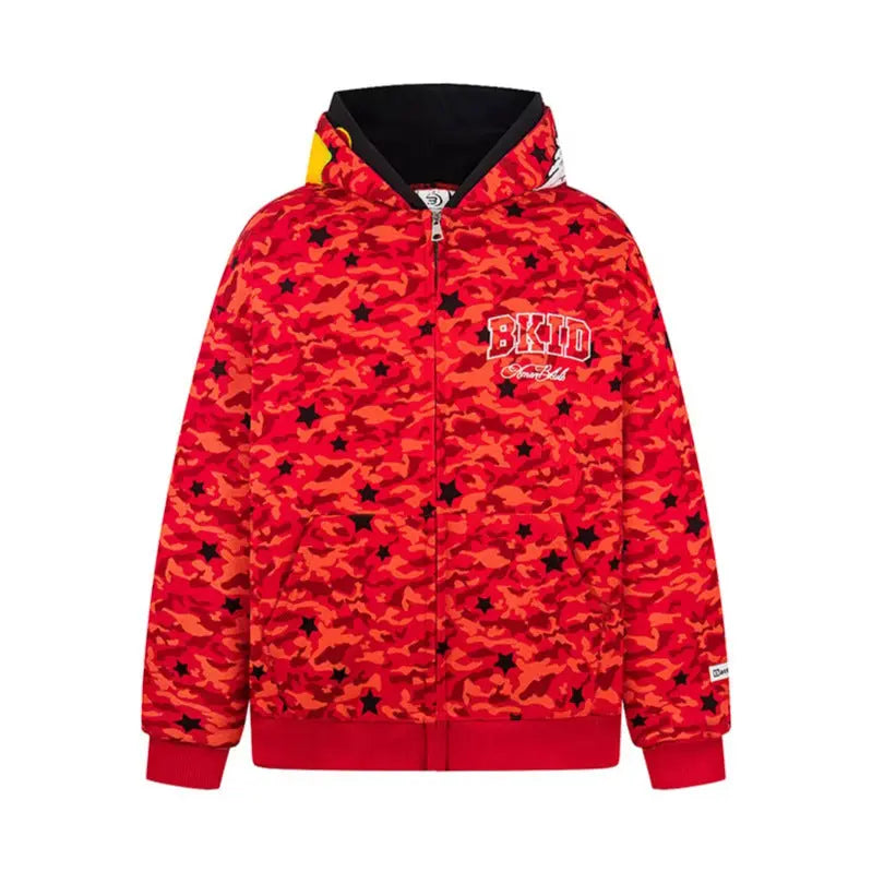 Embroidery Zipper Hoodie Spring Casual Loose Couple Outerwear eprolo