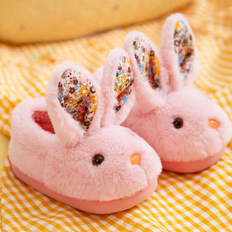 Children's Cotton Slippers Autumn Winter Girls Boys Baby Covered Heel Kids Warm Indoor Fuzzy Slippers eprolo