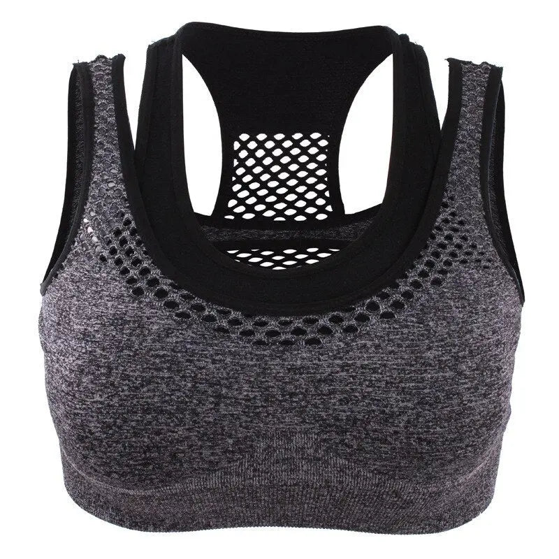 Safty Sports Bra High Stretch Breathable Top Fitness Women Padded Running Yoga Gym Seamless Crop Bra eprolo