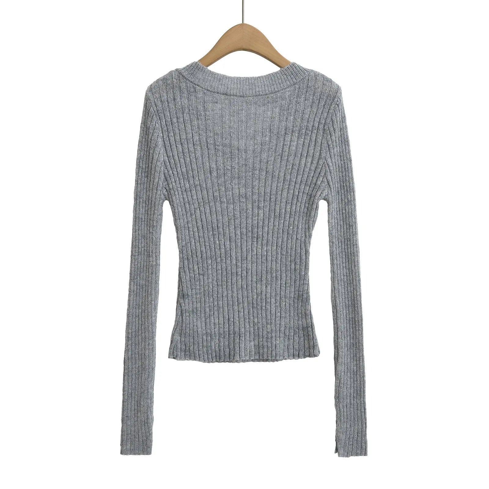 V-neck long sleeved elastic slim fit headband top eprolo