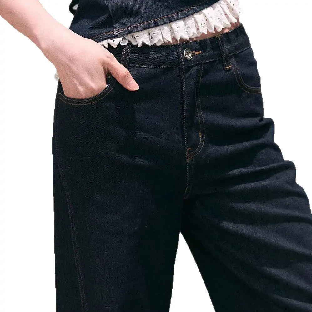 Bohemian Lace Denim Strap Wide-Leg Pants Set Sun-Kissed Look eprolo