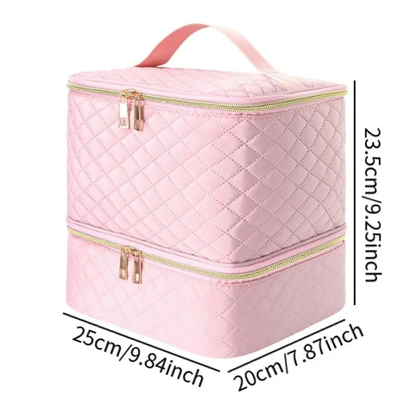 Portable 30-Compartment Nail Organizer Case with Polish & Oil Bags, All-in-One Manicure Tools & Cosmetic Storage Kit eprolo
