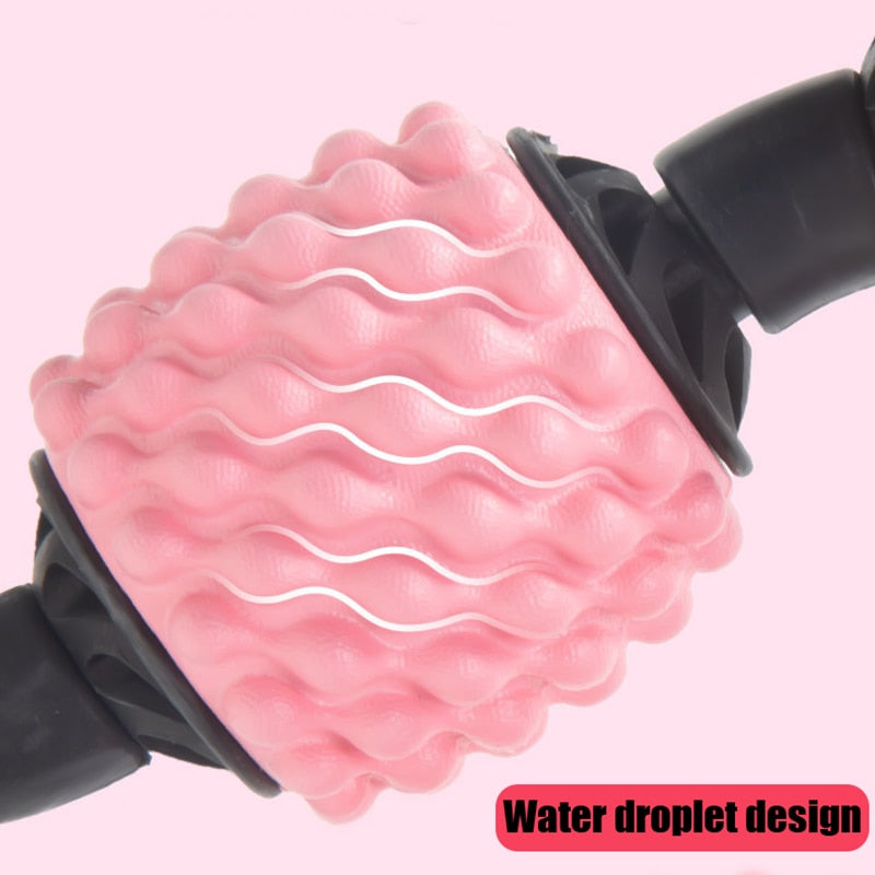 U Shape Trigger Point Massage Roller for Arm Leg Neck Muscle Tissue for Fitness Gym Yoga Pilates Sports 4 Wheel eprolo