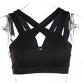Sexy Women Halter Yoga Bra Strappy Sport Bras Push Up Shockproof Sport Bra Vest Tank Tops Fitness Running Workout Bra eprolo