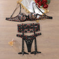 Love Temptation Mesh Sexy Underwear Set Sexy Hollow Underwear Underwear Four Piece Set eprolo