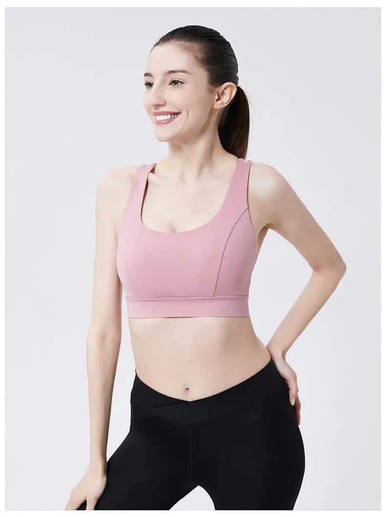 Summer oversized adjustable breastplate integrated chest pad yoga beauty back bra fitness fitness and sports bra for women eprolo