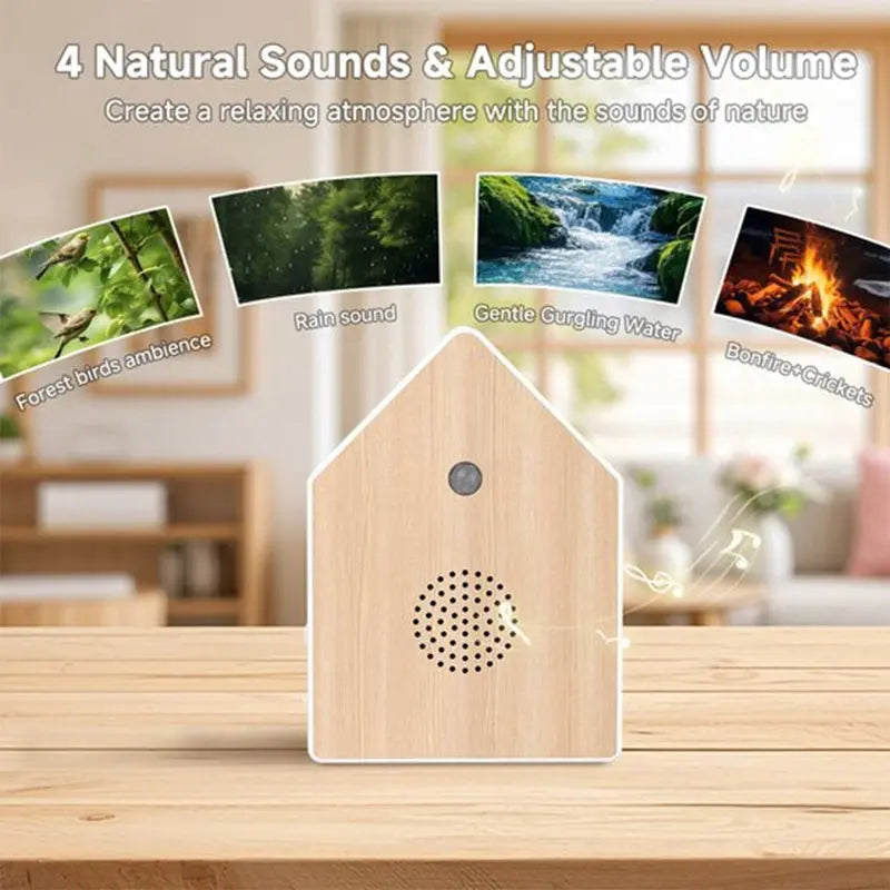 Realistic Birdsong Music Box, Motion Sensor Triggered, Portable Bird Chirp Speaker for Desktop/Wall Mount eprolo