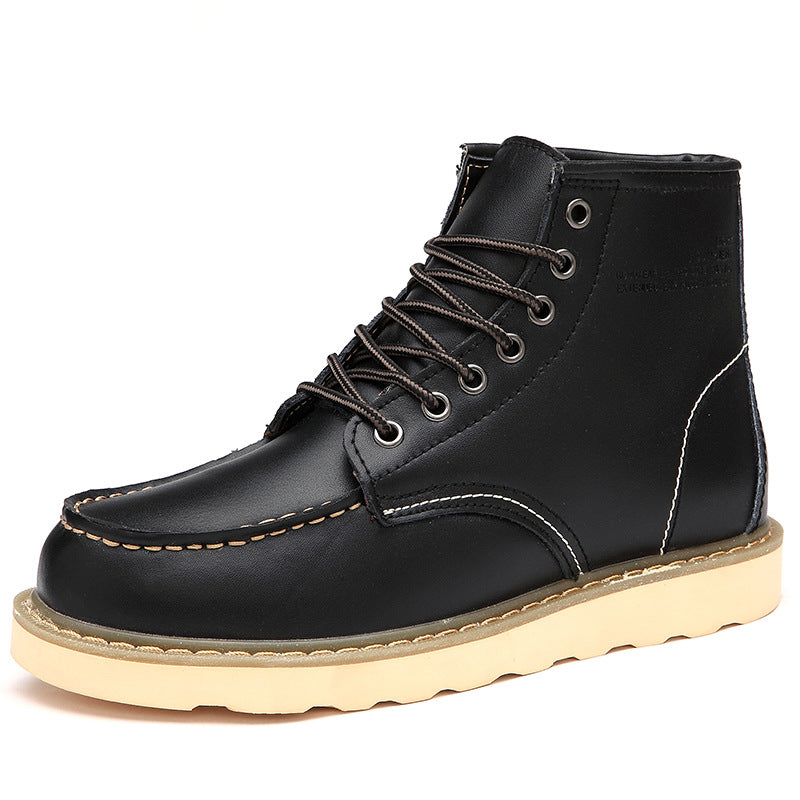 British casual high top genuine leather work boots big toe leather shoes eprolo