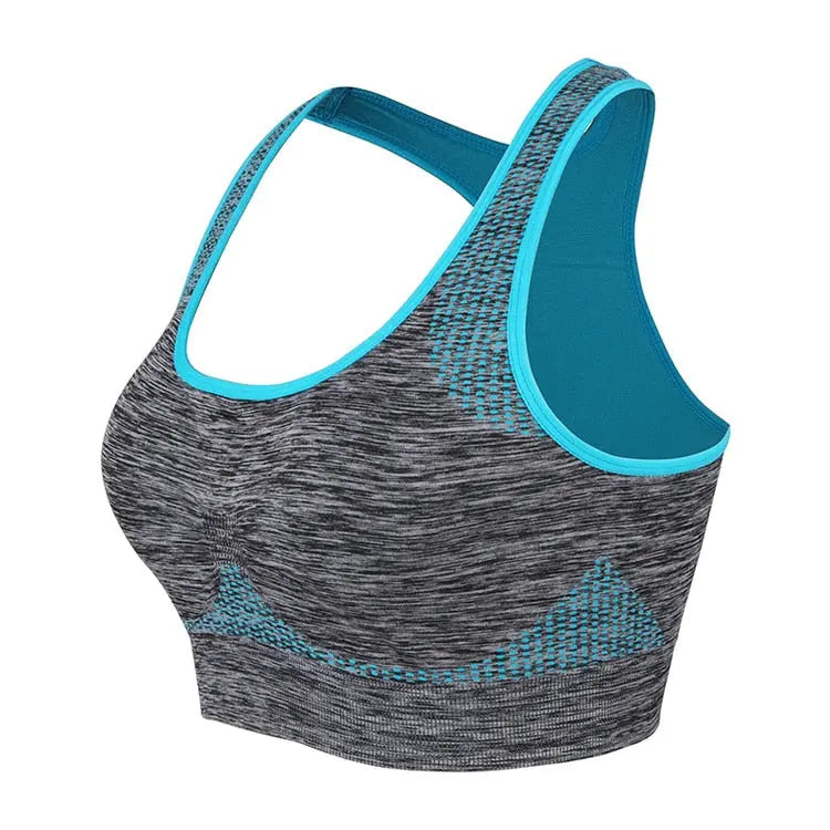 Shockproof Quick Dry Sports Bra Women Padded Gather Yoga Bra Push Up Gym Running Bra Seamless Workout Fitness Bra Top eprolo