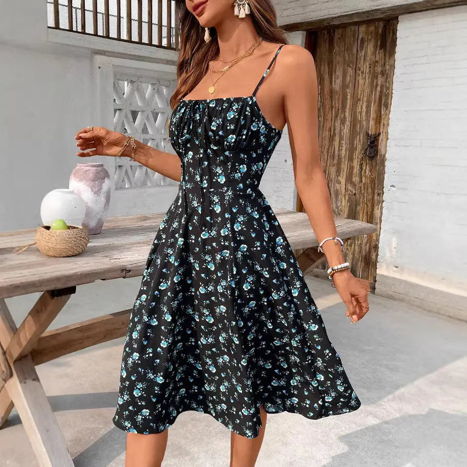 Floral printed slit dress eprolo