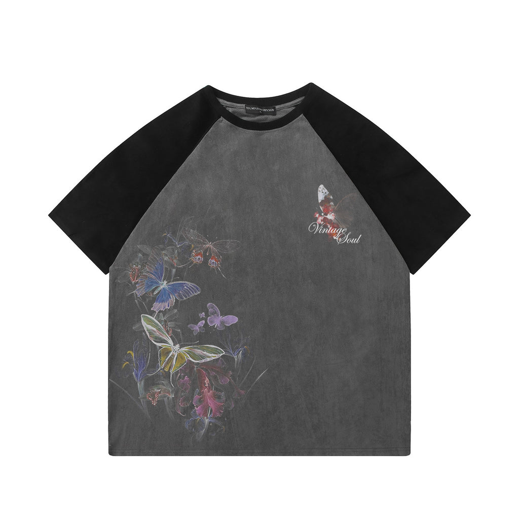 Ink butterfly print short sleeved shirt eprolo