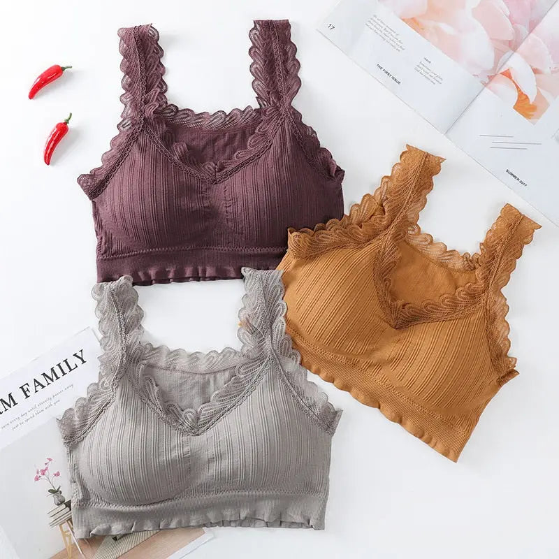 Lace Bra Women Girls Yoga Tops Fashion Fitness Sport Bra Cotton Women Tops eprolo
