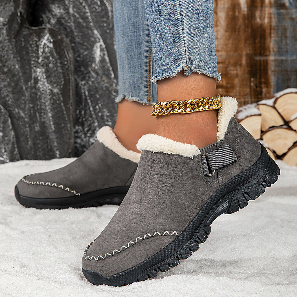 Outdoor snow boots with low cut lightweight and plush cotton tow eprolo