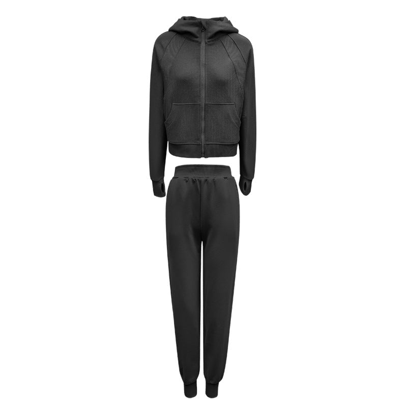 Autumn Hooded Sports Coat Women High Collar Zipper Training Running Fitness Jacket eprolo