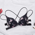 Fashion Floral Print Bra Front Buckle Underwear Seamless Cross Back Women Push Up Bras eprolo