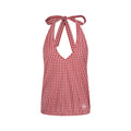 Checkered Slim Fit Sleeveless Casual Short Sleeve Bow Decorated T-Shirt eprolo