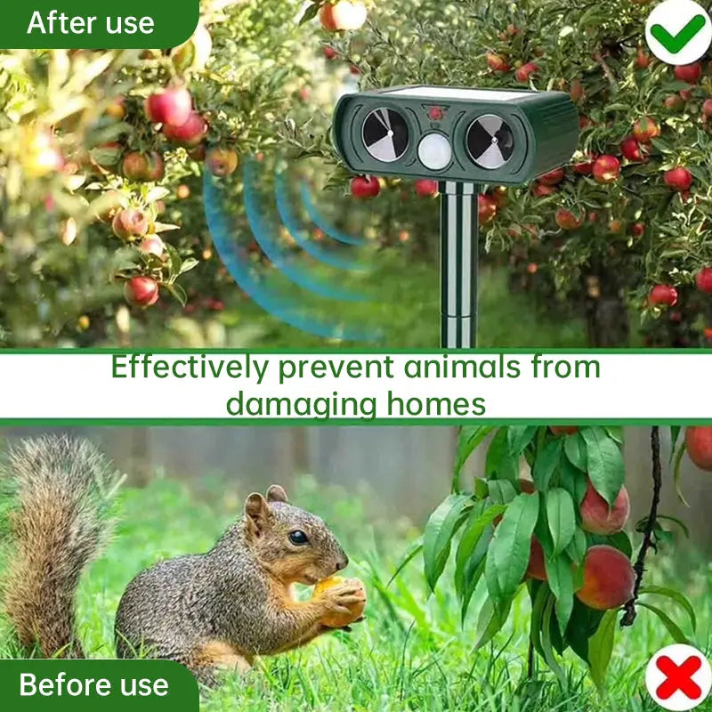 2025 Solar Animal Repeller - Rechargeable Infrared Repellent for Cats, Dogs, Gardens & Patios, I8W9 eprolo
