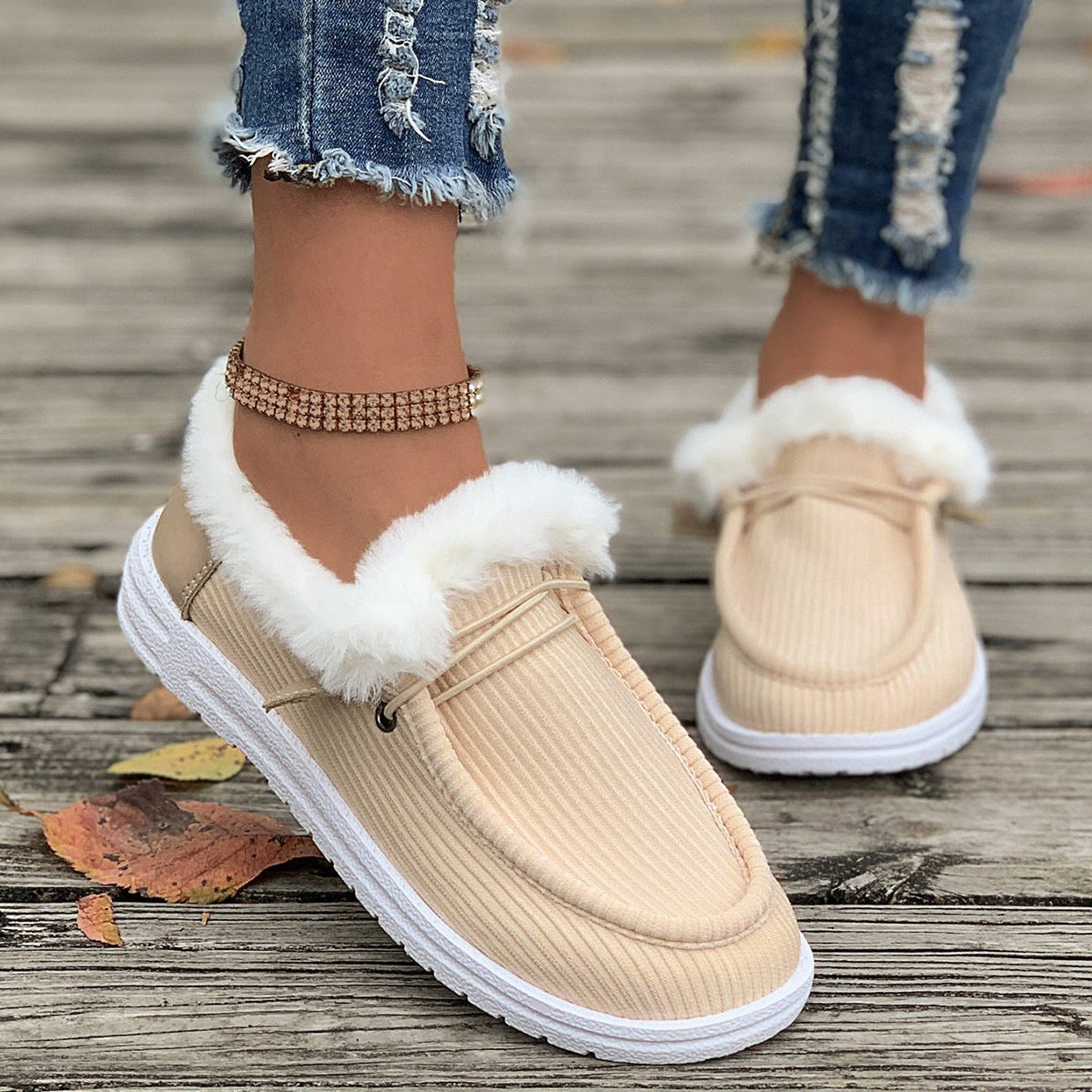 Women's casual shoes with plush and fuzzy cotton shoes eprolo