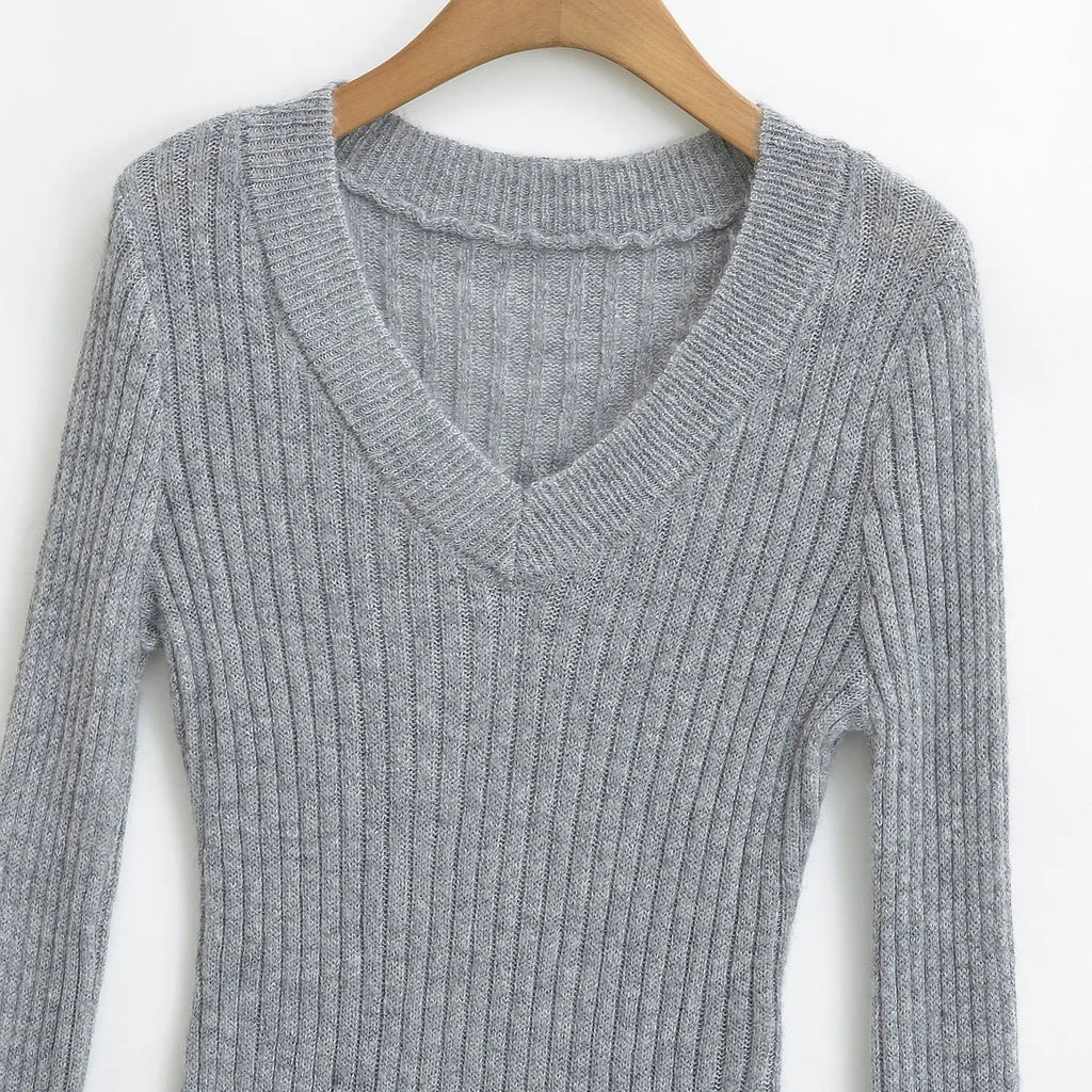 V-neck long sleeved elastic slim fit headband top eprolo