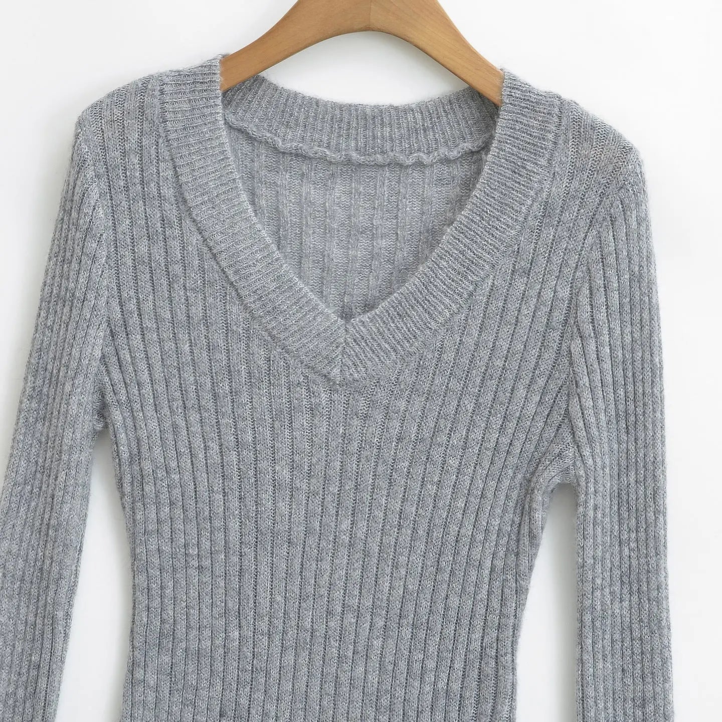 V-neck long sleeved elastic slim fit headband top eprolo
