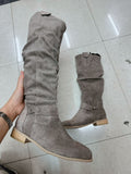 Casual low heel side zipper burned flower high top women's boots eprolo