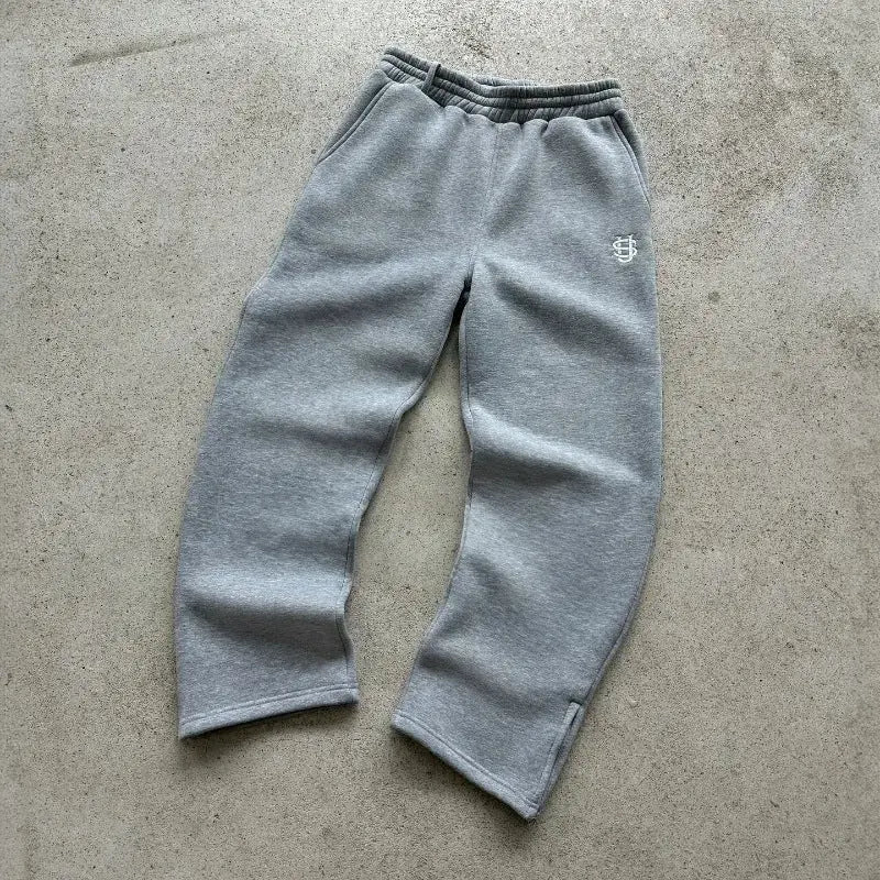 embroidered zip hoodie pants casual long pants high street hip-hop rap street style unisex sweatpants eprolo