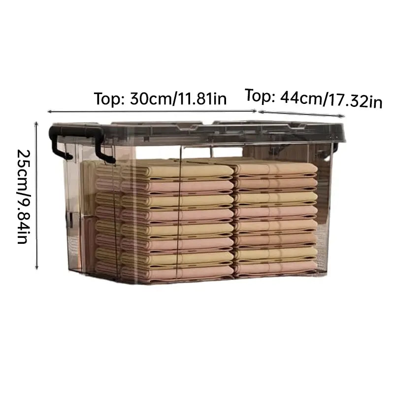 Large Transparent Plastic Storage Box - Perfect for Organizing Clothes, Quilts, Toys, and Snacks in Wardrobe & Home Use eprolo
