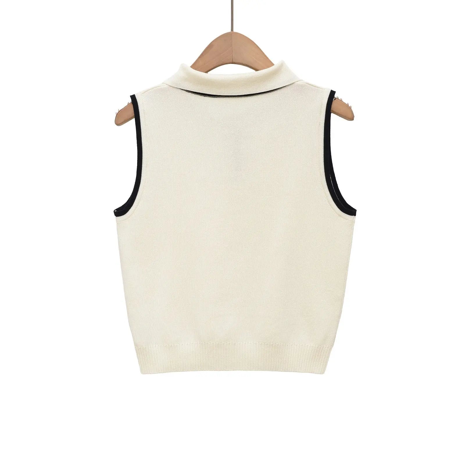 Chic Knit Sweater Crop Top with Turn-Down eprolo