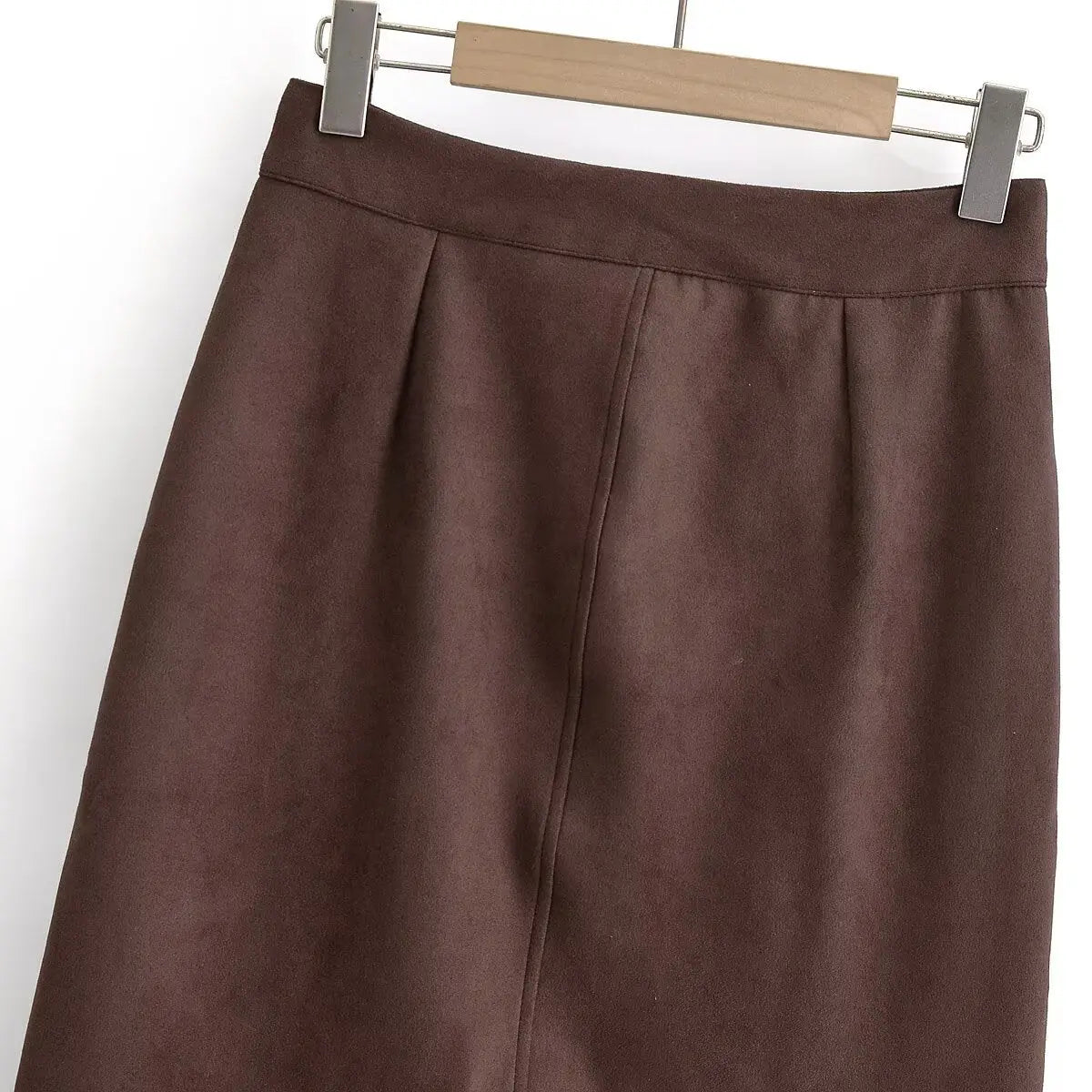 Versatile and versatile suede material women's long skirt eprolo