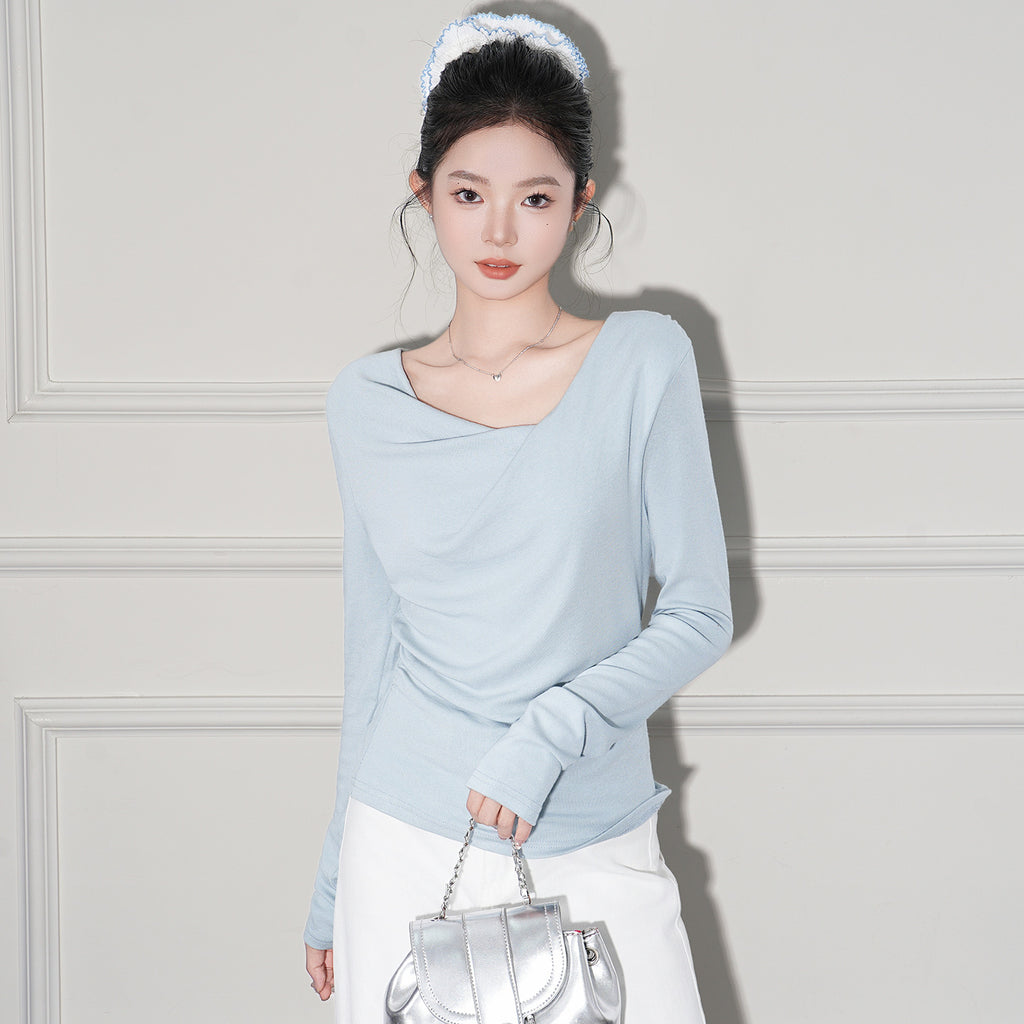 Asymmetric Off-Shoulder T-Shirt for Women, Slim Fit, Unique Design eprolo