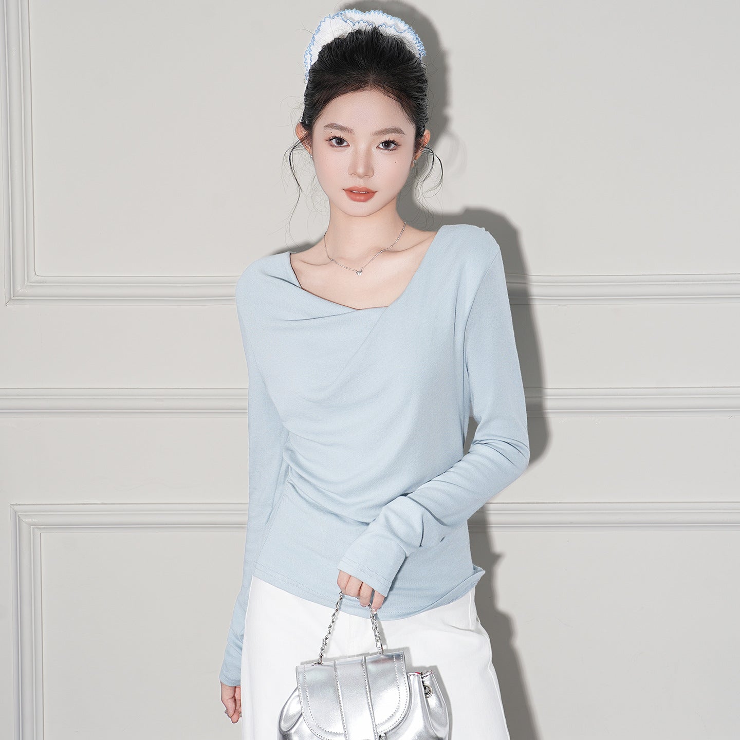Asymmetric Off-Shoulder T-Shirt for Women, Slim Fit, Unique Design eprolo