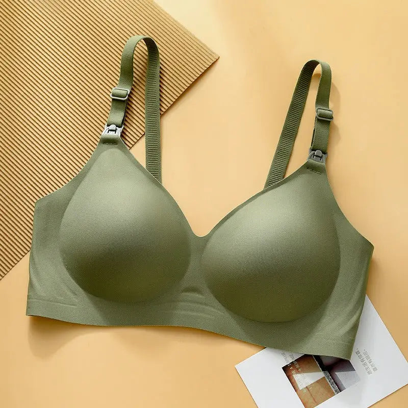 Pregnant Women Breastfeeding Bras Bras No Steel Rings Latex Underwear One Piece Silk Bra eprolo