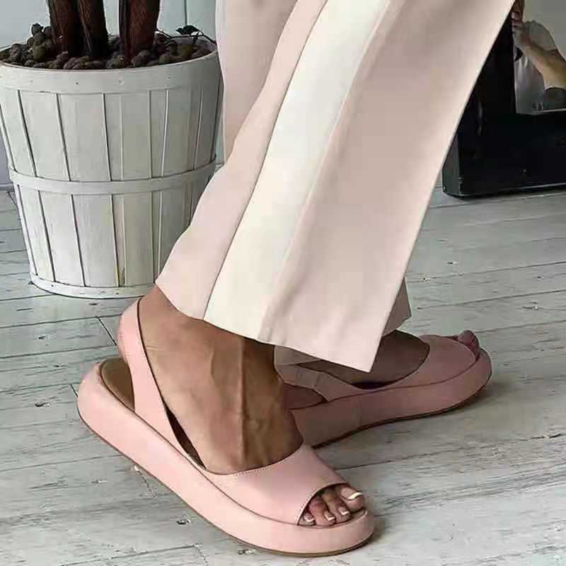 Flat bottomed low heel fish mouth thick soled women's sandals eprolo