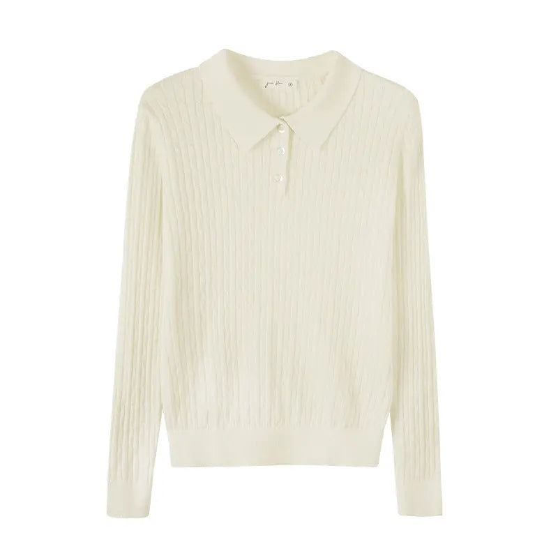 High-Neck Knit Sweater for Women, Slim Fit, Long Sleeve eprolo