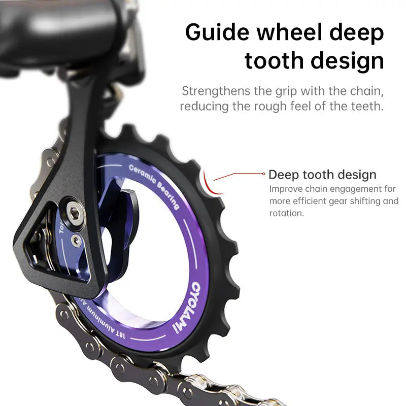 18T Rear Derailleur Ceramic Jockey Wheel Set - 9/10/11 Speed Hollow Eccentric Pulley Guide, R8000/R7000 Bike Parts eprolo