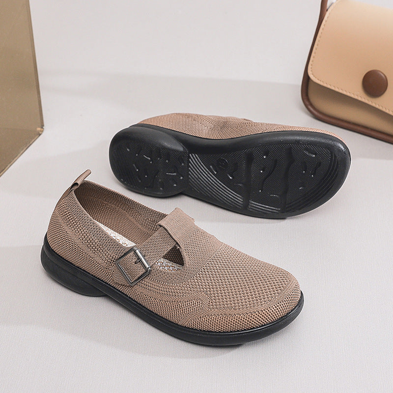 Spring  Old Beijing Cloth Shoes Breathable Middle-aged and Elderly Casual Shoes Mesh Anti-slip Soft Sole Slip-on eprolo